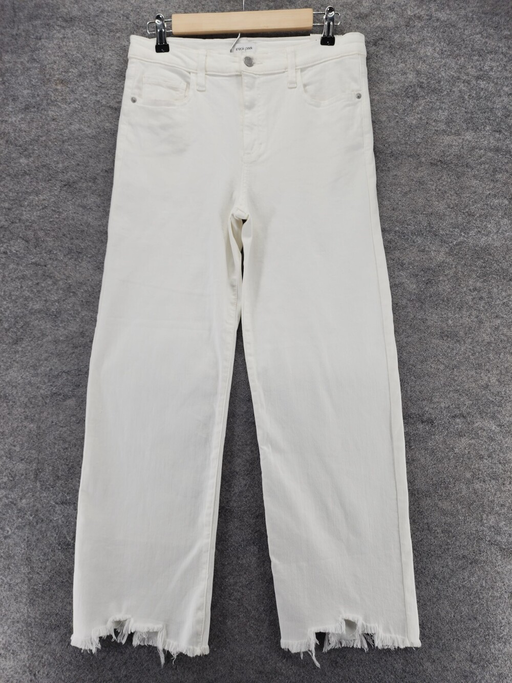 Sneak Peek Jeans Womens Juniors 7/28 White Denim Raw Cuff